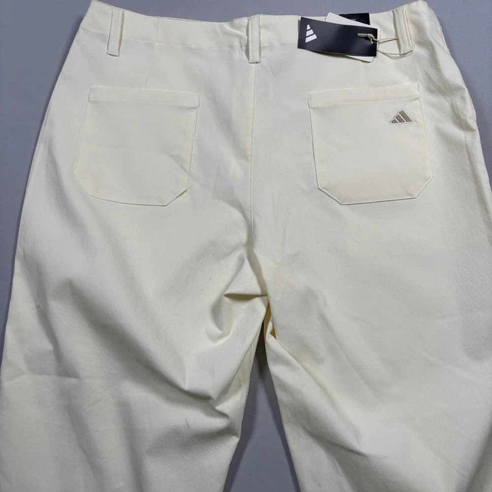 Adidas Go-To Prog‎ Pant Mens 36x32 Ivory Loose Fit Straight Leg Golf IQ2966 NWT